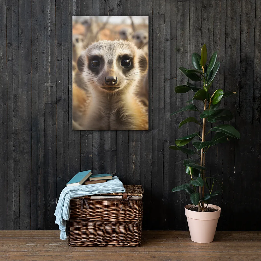 Curious Meerkats in Community | Canvas | 24″×36″