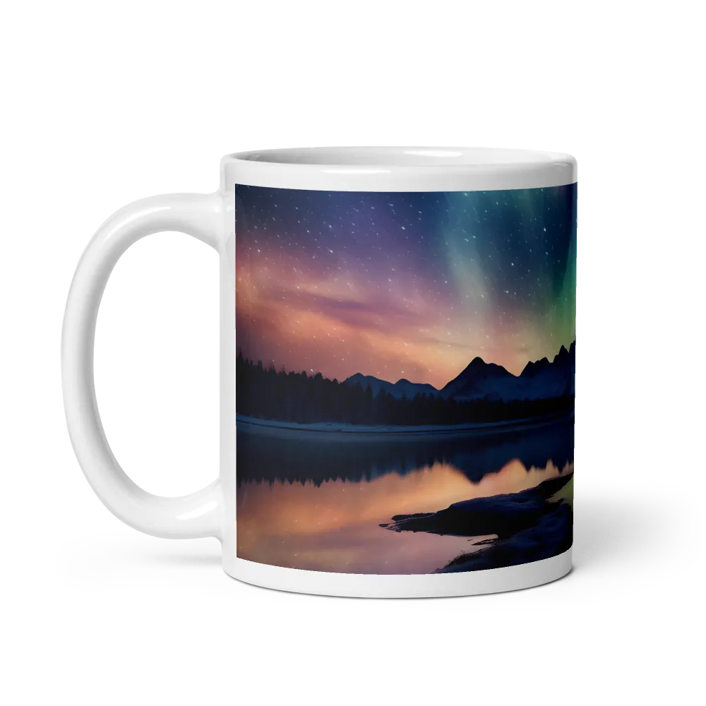 Ethereal Aurora: A Night Under the Stars | Mug with White inside | 11 oz