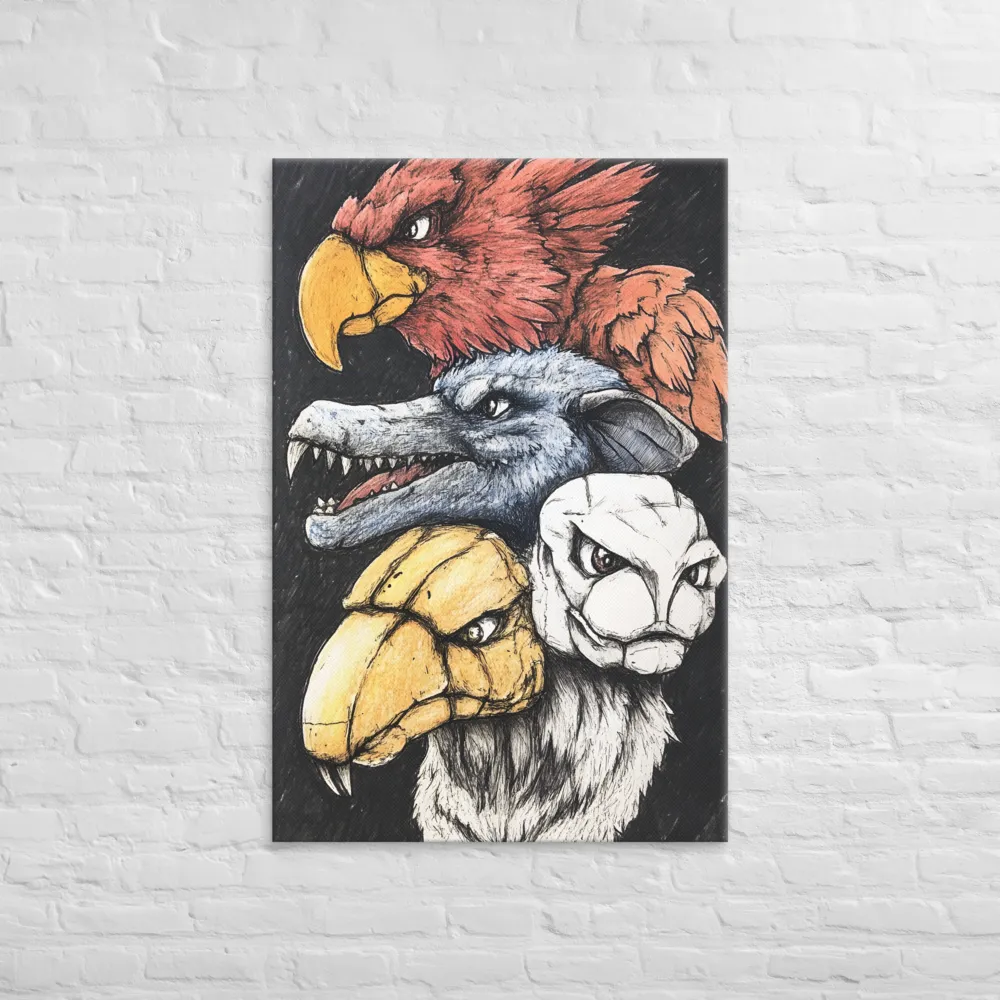 Mythical Beasts in Harmony | Canvas | 32″×48″