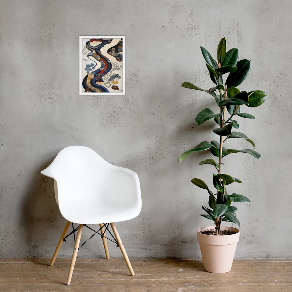 Flow of Tranquility | Poster with White Frame | 12″×16″
