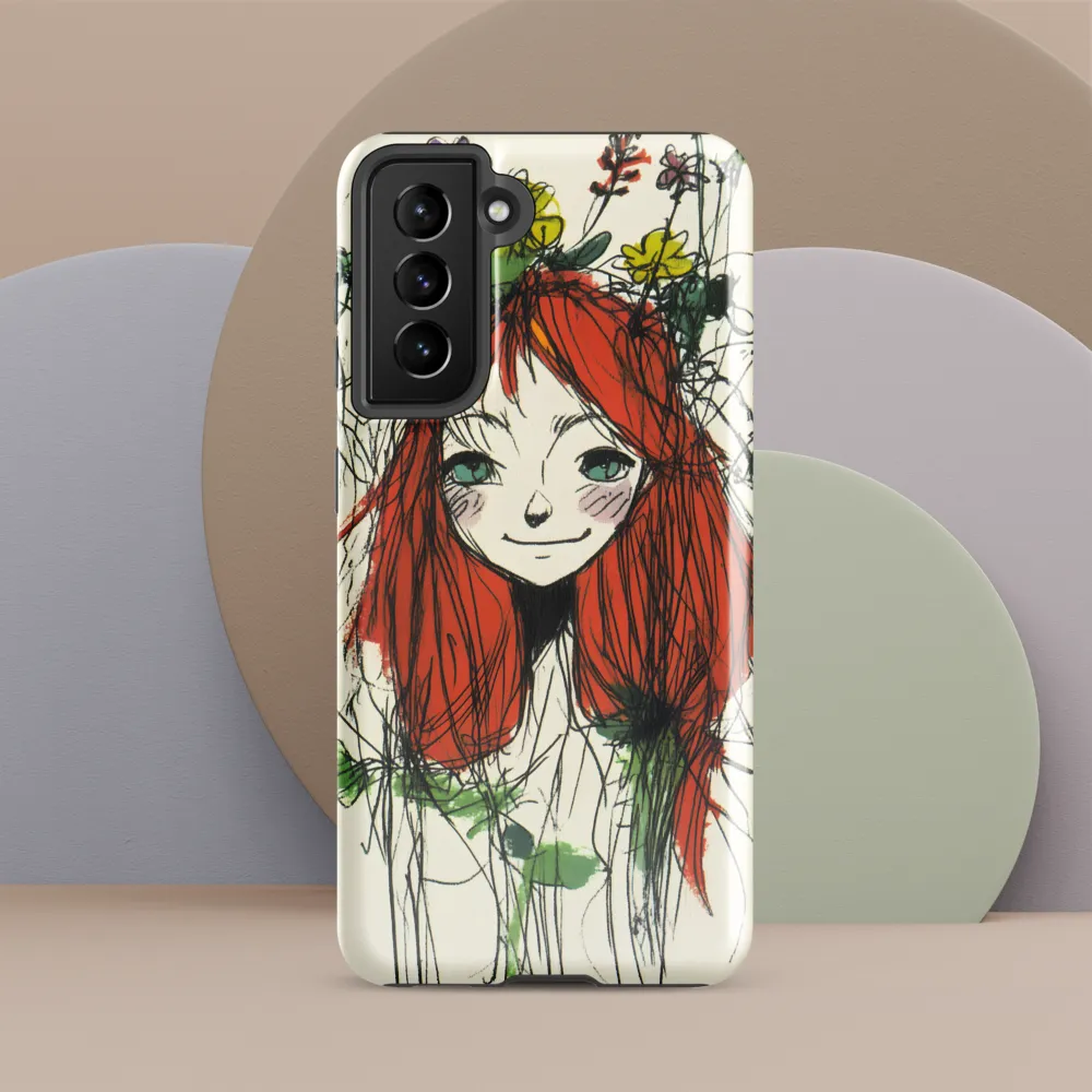 Whimsical Floral Portrait | Phone Case |  S21 | Tough Case | Glossy