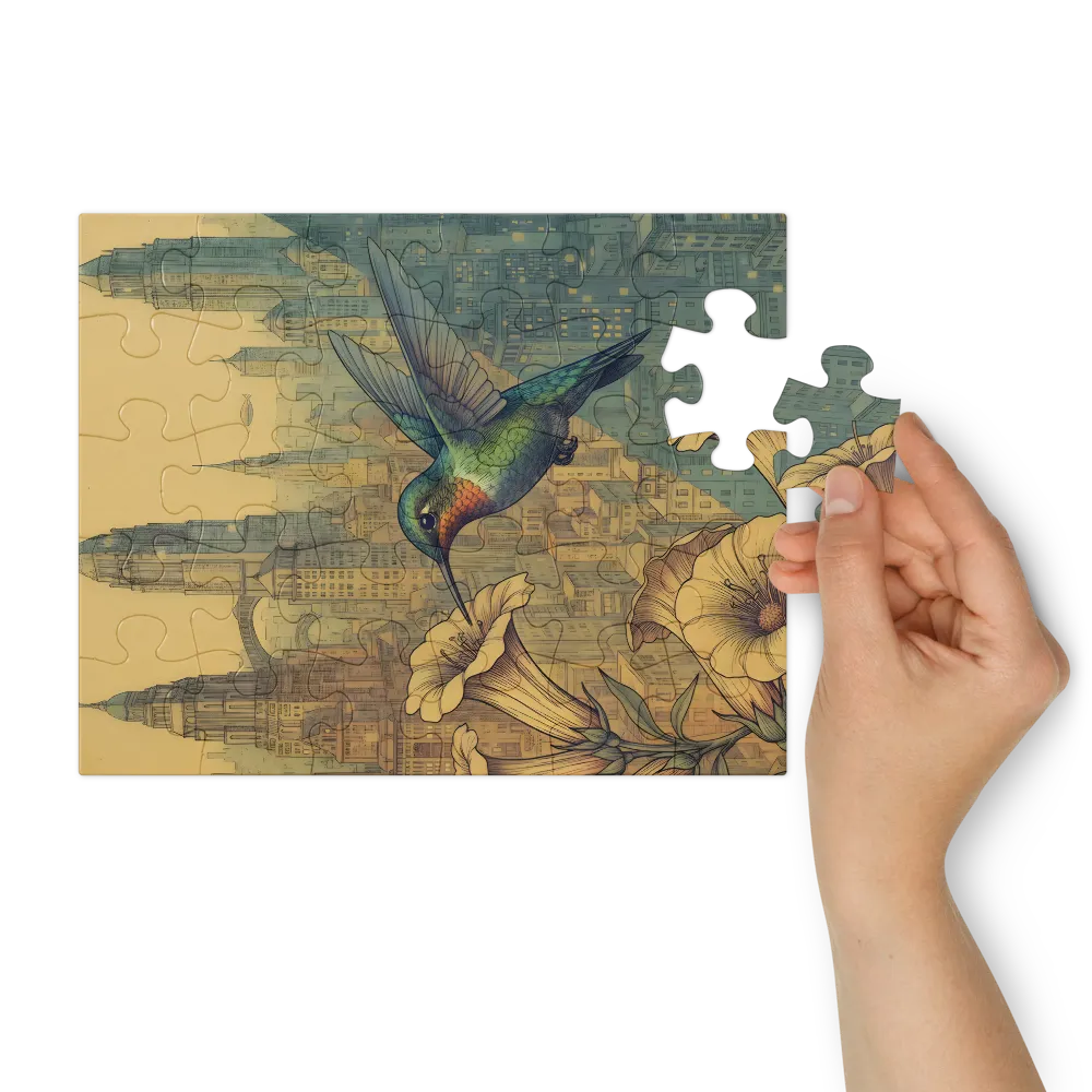 Urban Hummingbird 
 Jigsaw Puzzle in Tin Box