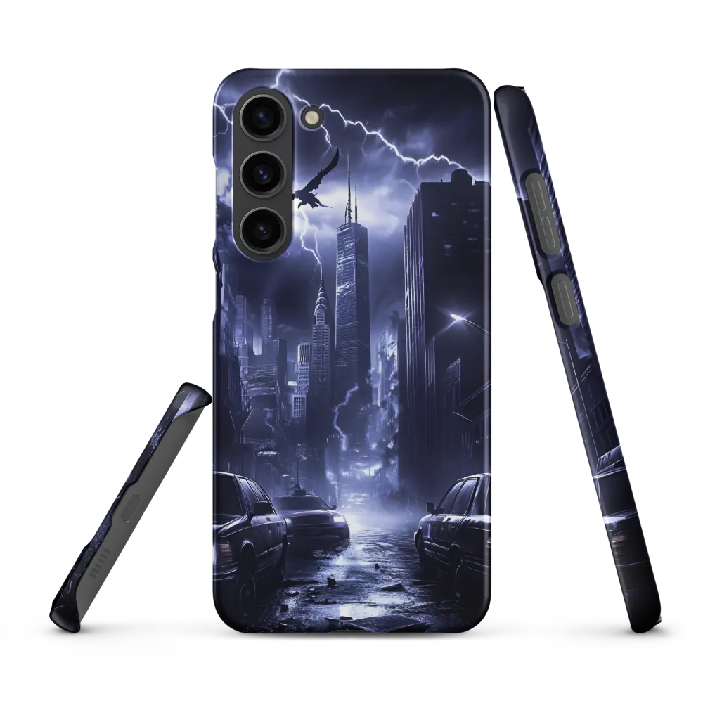 Stormy Cityscape: Shadows of the Night | Phone Case |  S23 Plus | Snap Case | Matte