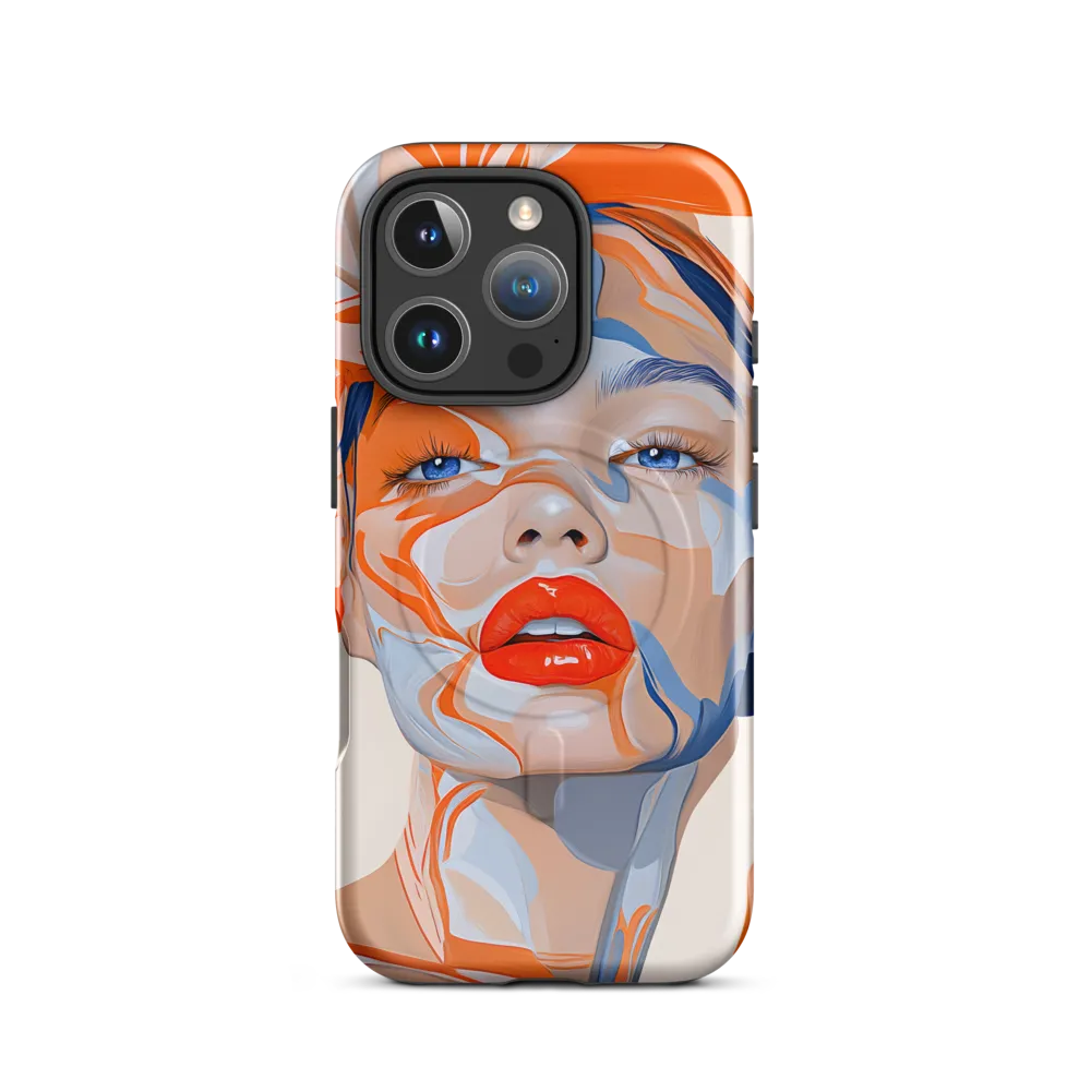 Chromatic Veils — Portrait in Orange and Blue