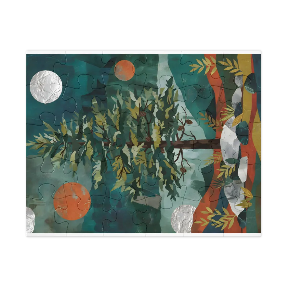 Layered Pine 
 Jigsaw Puzzle in Tin Box