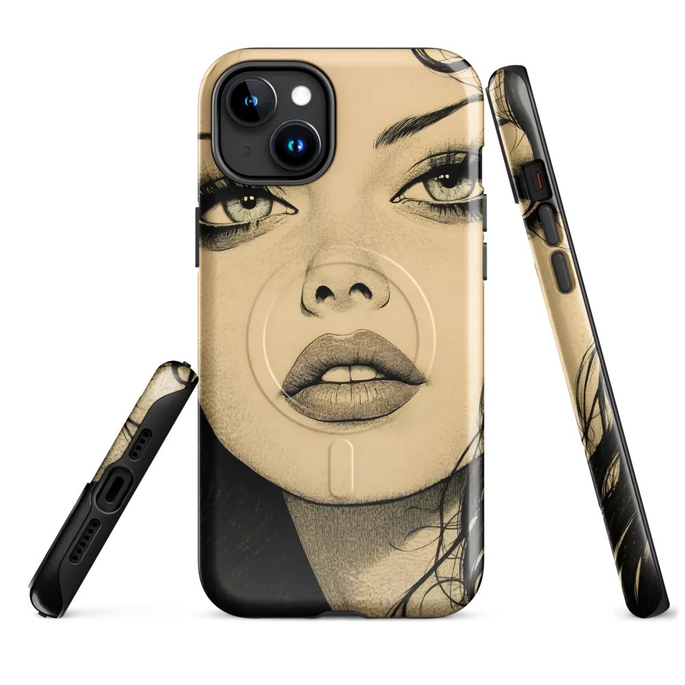Enigmatic Gaze | Phone Case |  15 Plus | MagSafe® Tough Case | Glossy