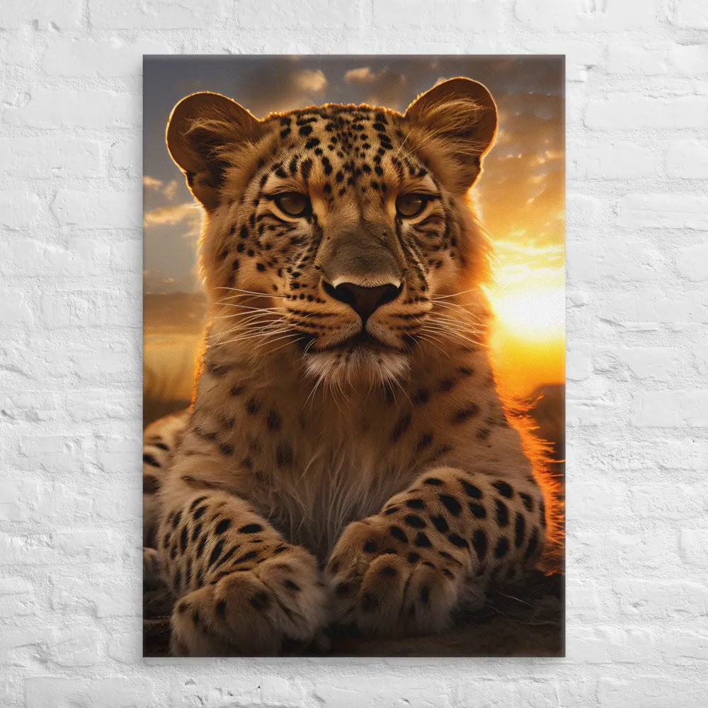 Regal Presence: The Leopard at Sunset | Canvas | 28″×40″