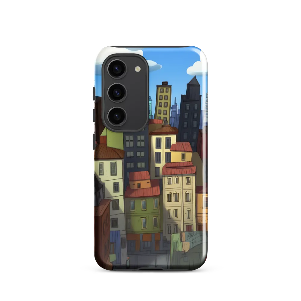 Urban Symphony: A Colorful Cityscape | Phone Case |  S23 | Tough Case | Glossy