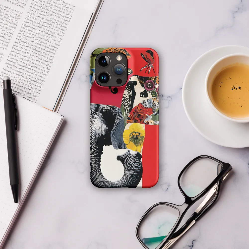 Whimsical Elephant: A Vibrant Collage of Life | Phone Case |  15 Pro Max | Snap Case | Matte