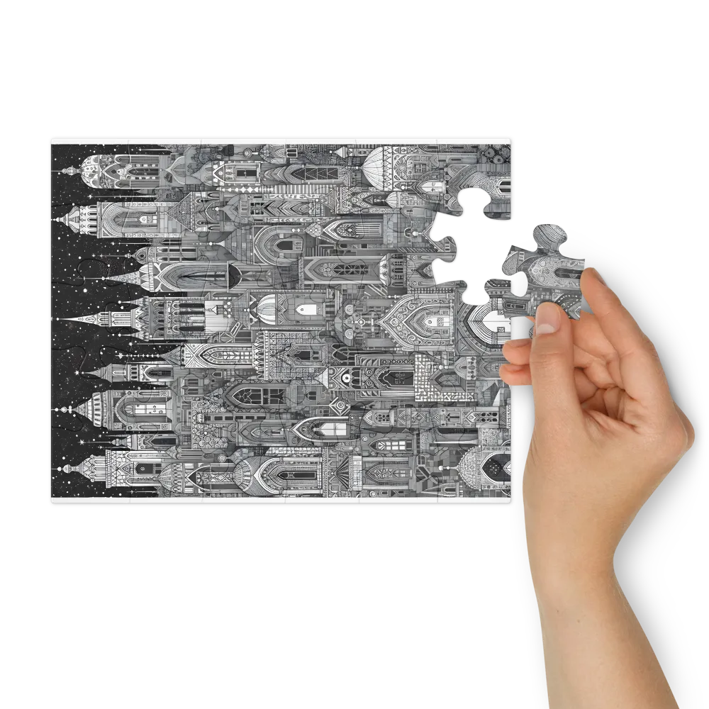 Starlit Ink City 
 Jigsaw Puzzle in Tin Box