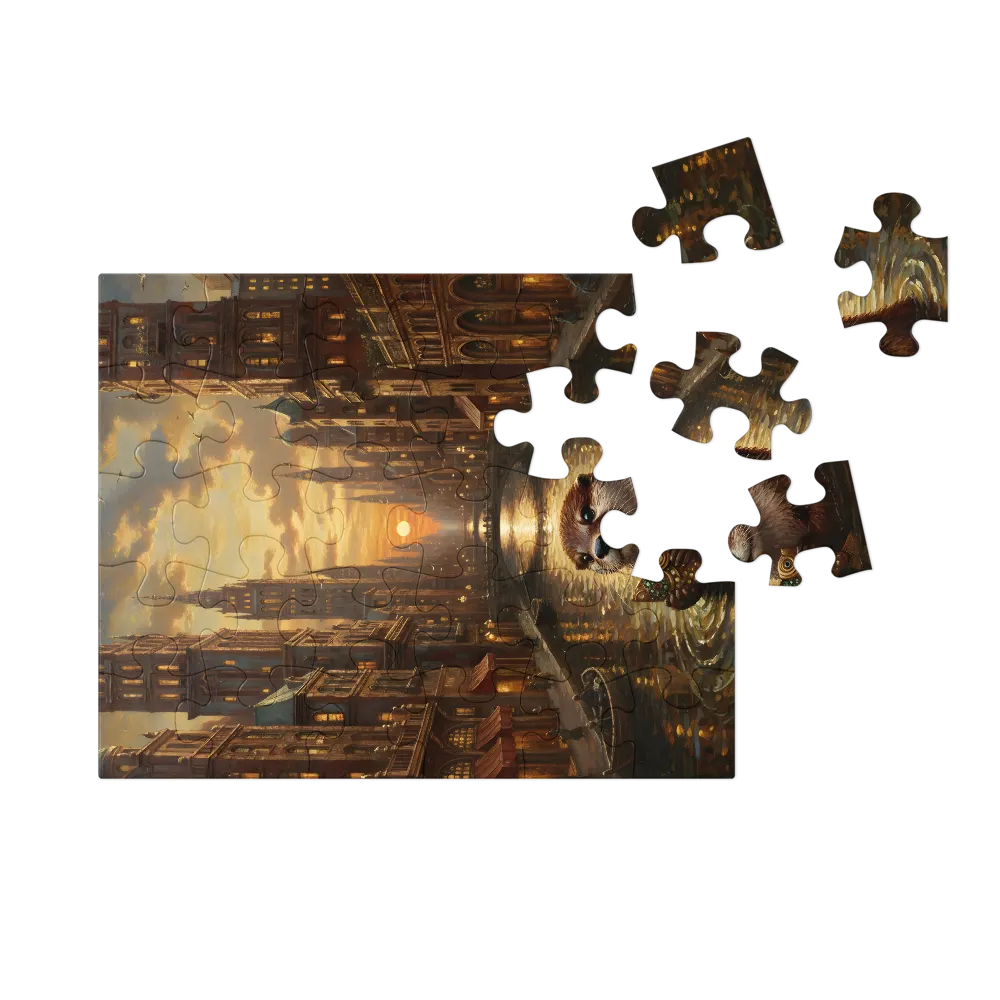 Otter of the Golden Canal 
 Jigsaw Puzzle in Tin Box
