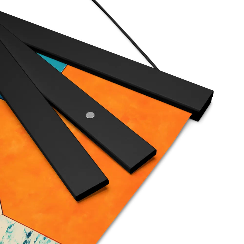 Harmonious Encounters: Abstract Geometry | Poster With Black Wood Hanger | 12″×12″