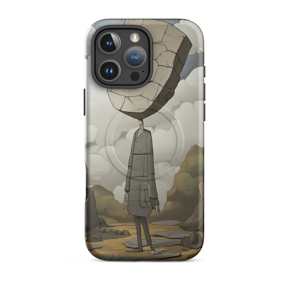 Whimsical Stone Figure in a Rocky Landscape | Phone Case |  16 Pro Max | MagSafe® Tough Case | Matte