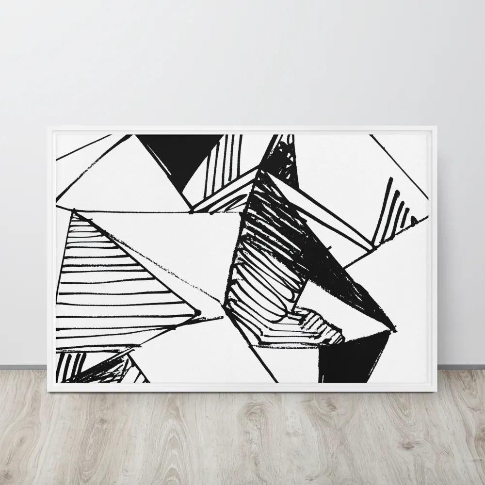 Dynamic Geometry in Ink | Canvas with White Frame | 24″×36″