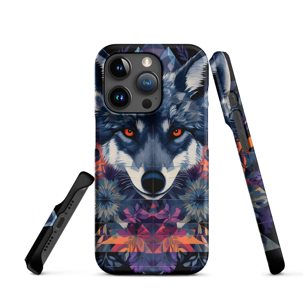 Mystical Wolf Amidst Floral Geometry