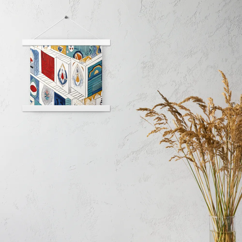 Symphony of Geometric Harmony | Poster With White Wood Hanger | 10″×10″