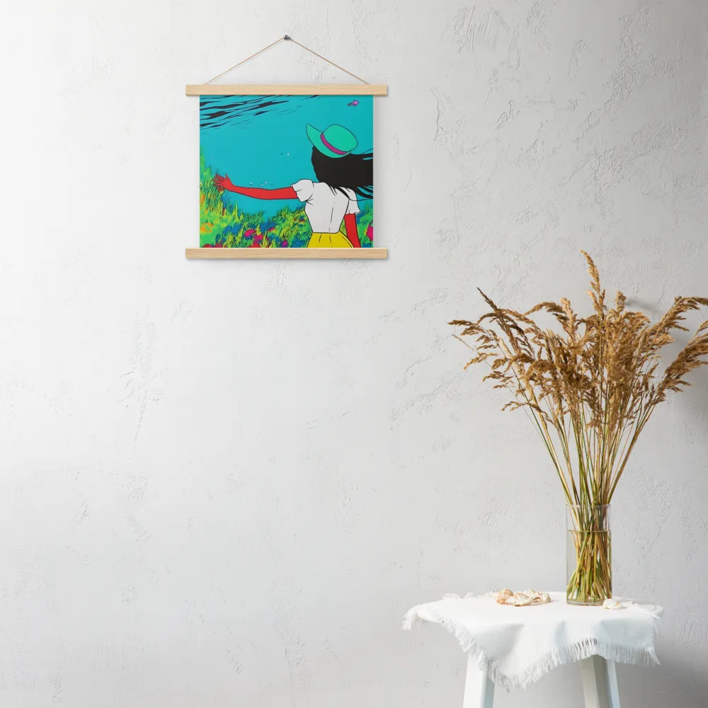 Whimsical Encounter | Poster With Oak Wood Hanger | 14″×14″