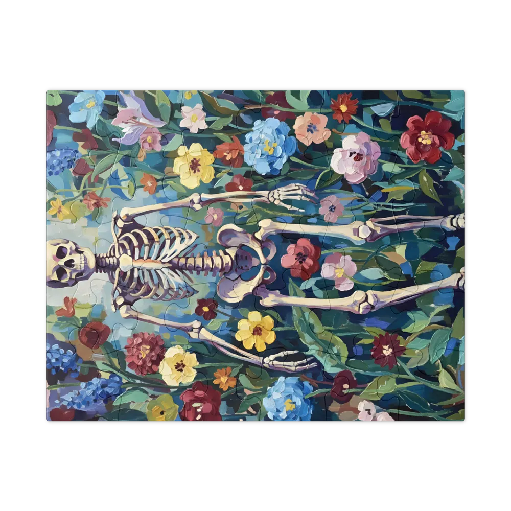 Skeleton in Bloom 
 Jigsaw Puzzle in Tin Box