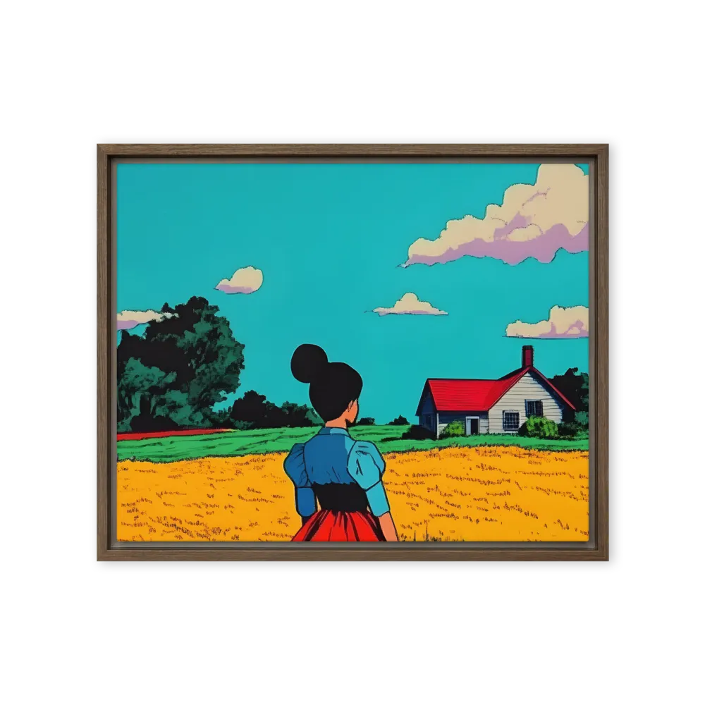 Whispers of a Sunlit Meadow | Canvas with Brown Frame | 16″×20″