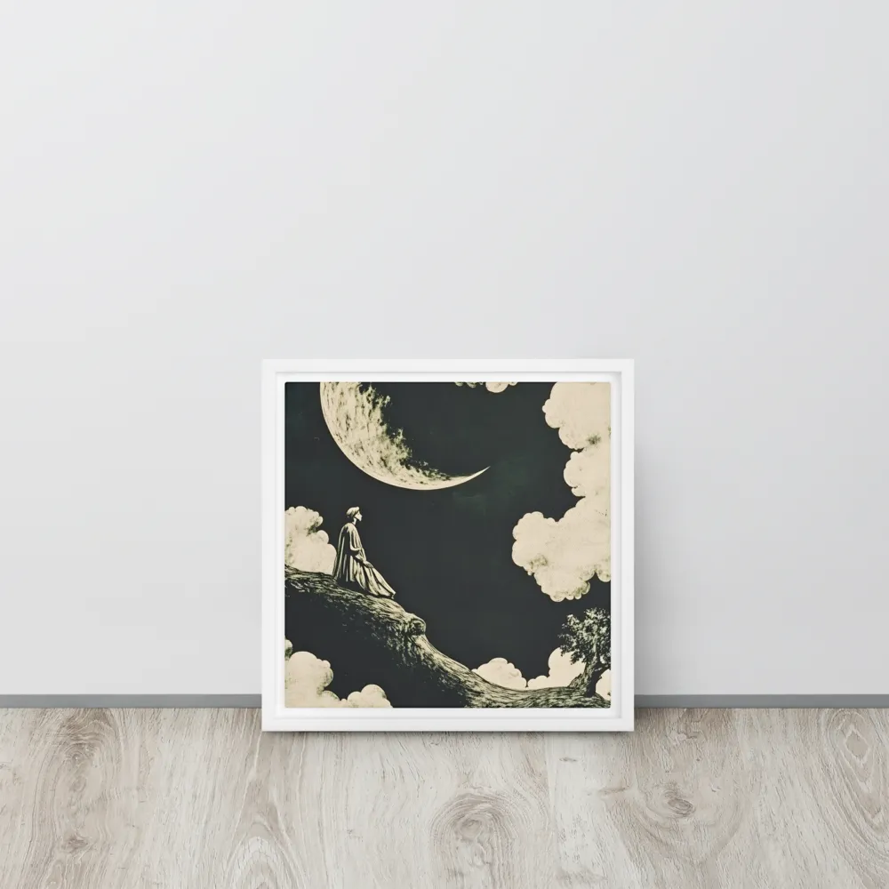 Whispers of the Moon | Canvas with White Frame | 12″×12″