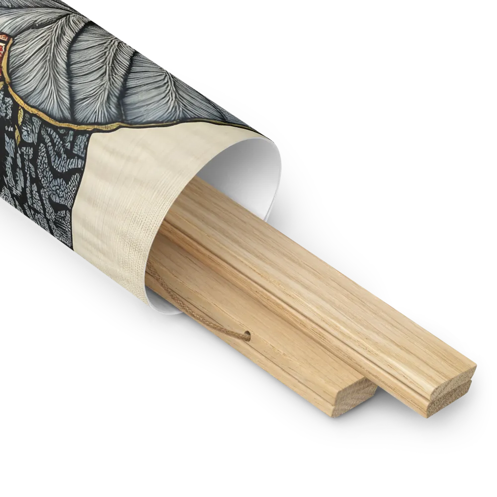 Majesty of the Elephant | Poster With Oak Wood Hanger | 18″×18″