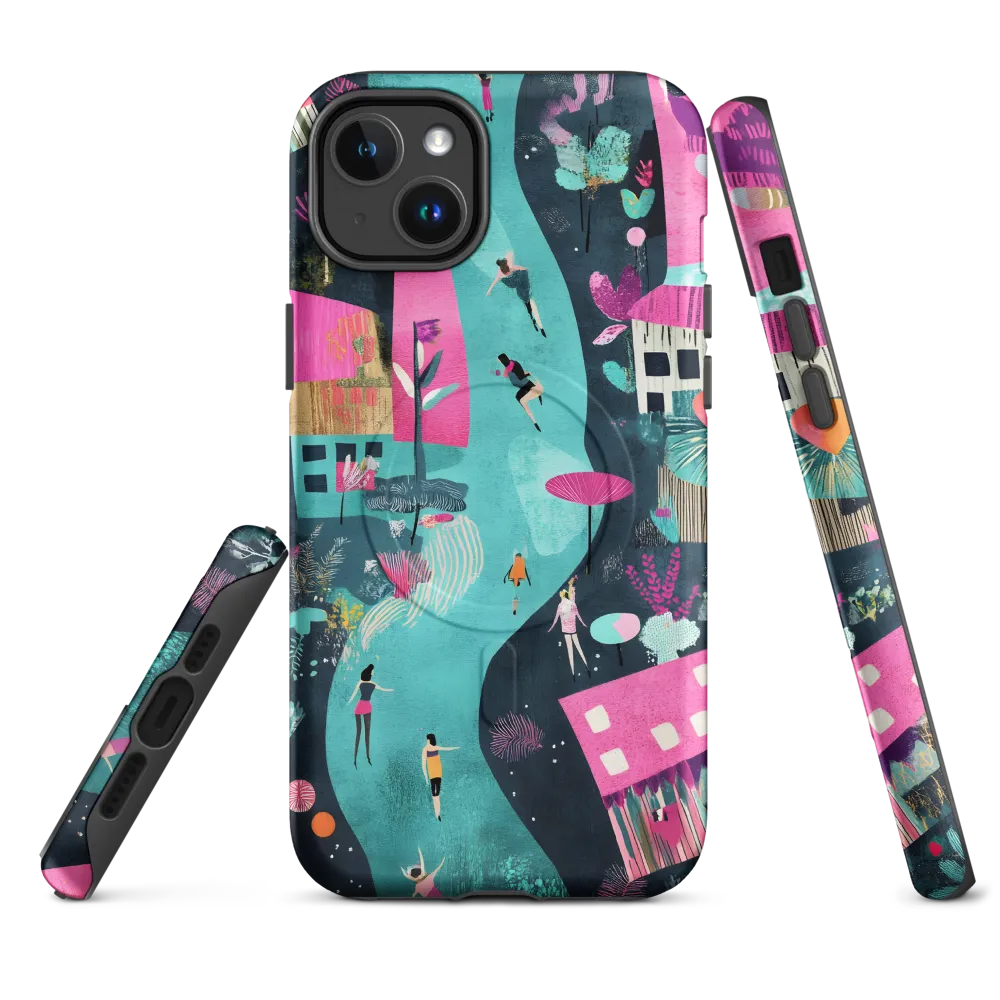 Whimsical Journey Through a Vibrant Landscape | Phone Case |  14 Plus | MagSafe® Tough Case | Matte
