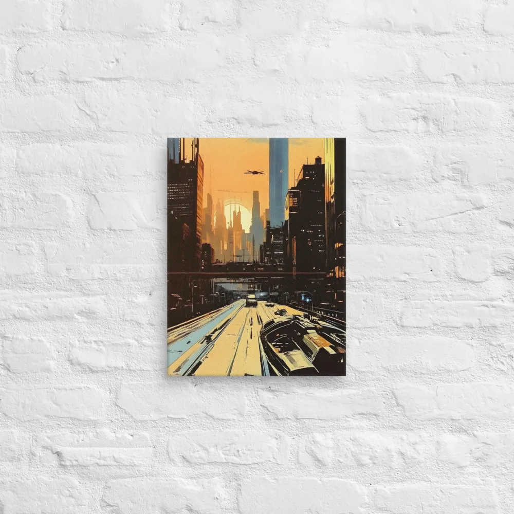 Metro Nexus: A Futuristic Cityscape | Canvas | 12″×16″
