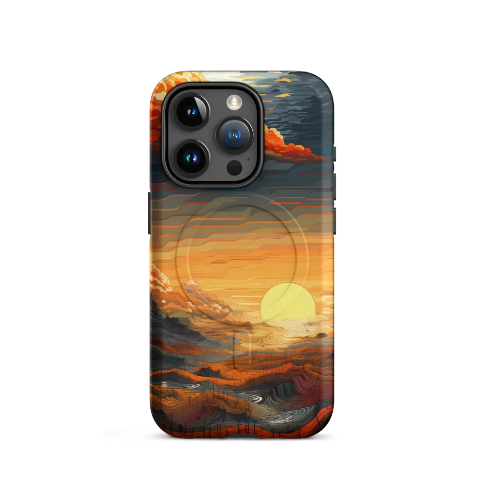 Ethereal Sunset: A Serene Landscape in Flowing Forms