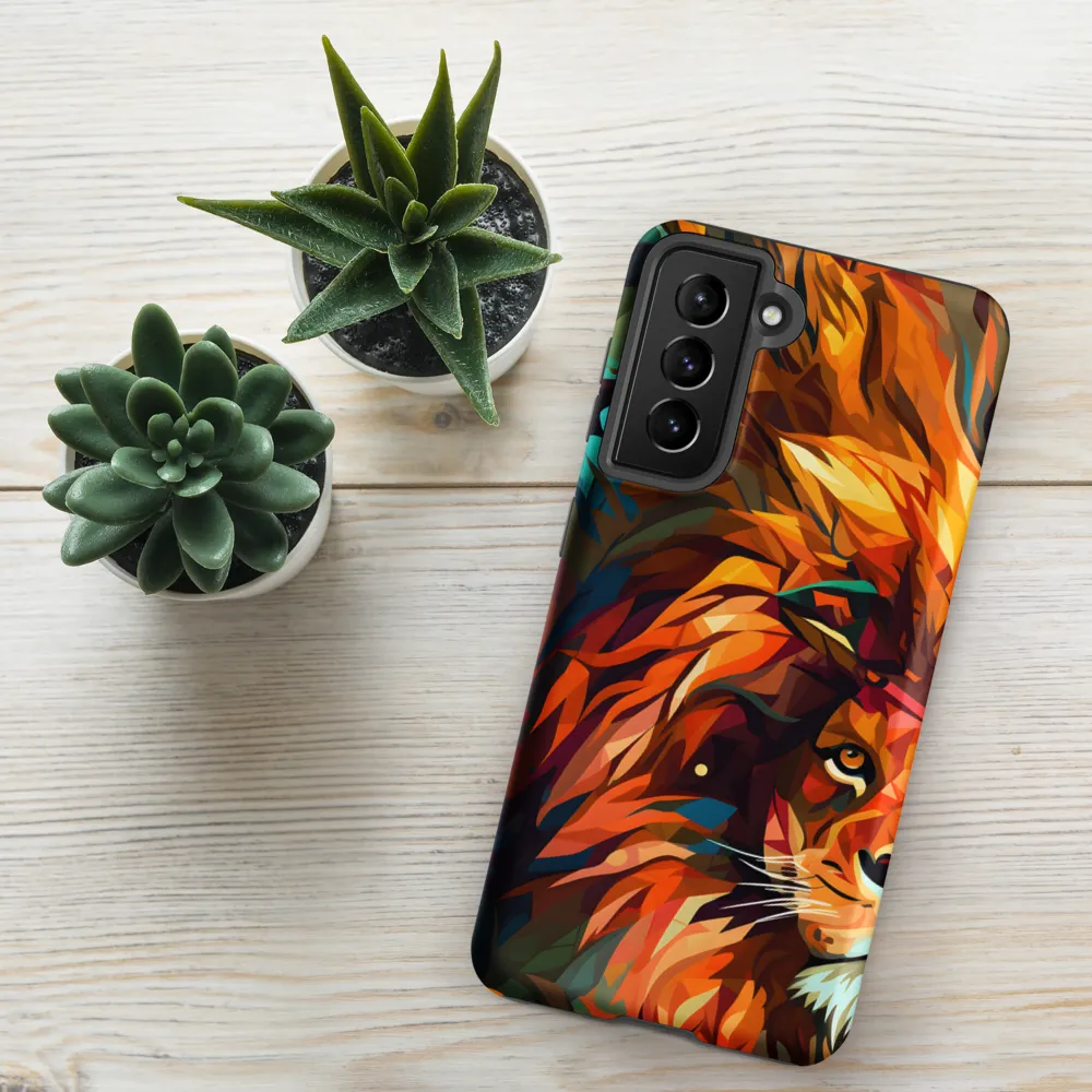 Majestic Gaze: The Polygonal Lion