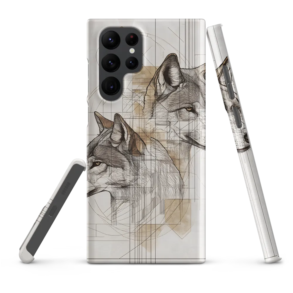 Geometric Harmony: The Essence of Wolves | Phone Case |  S22 Ultra | Snap Case | Matte