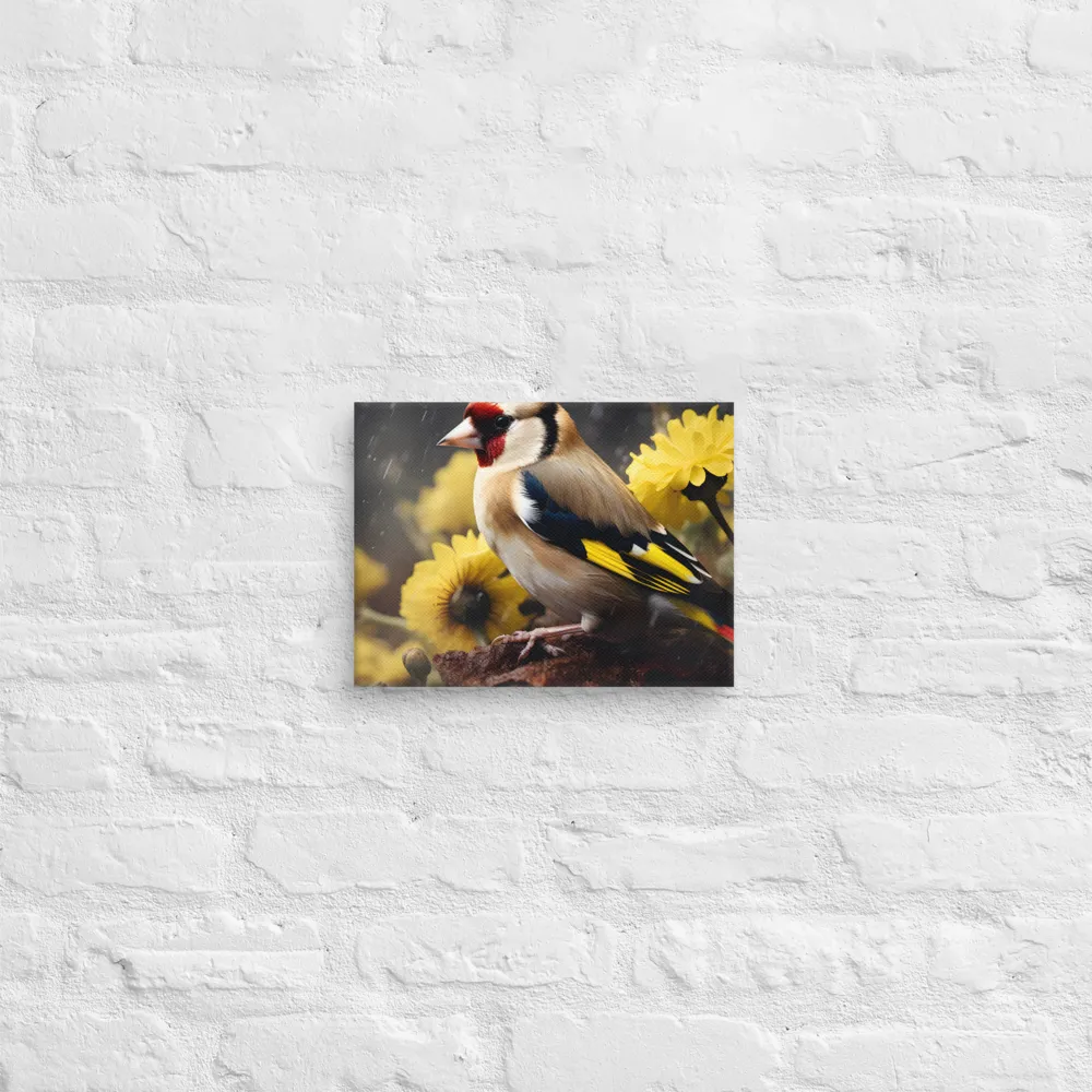 Harmony in Nature: A Goldfinch Amidst Blooms