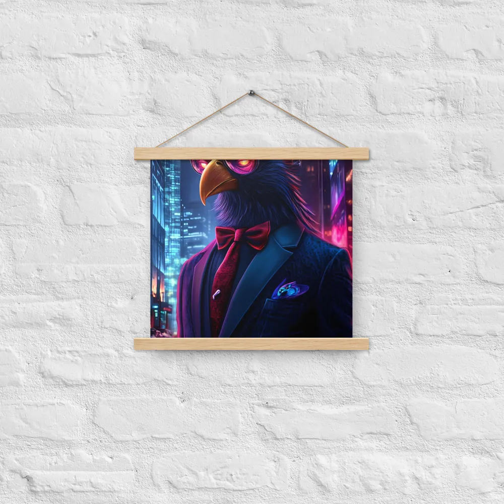The Dapper Avian | Poster With Oak Wood Hanger | 14″×14″
