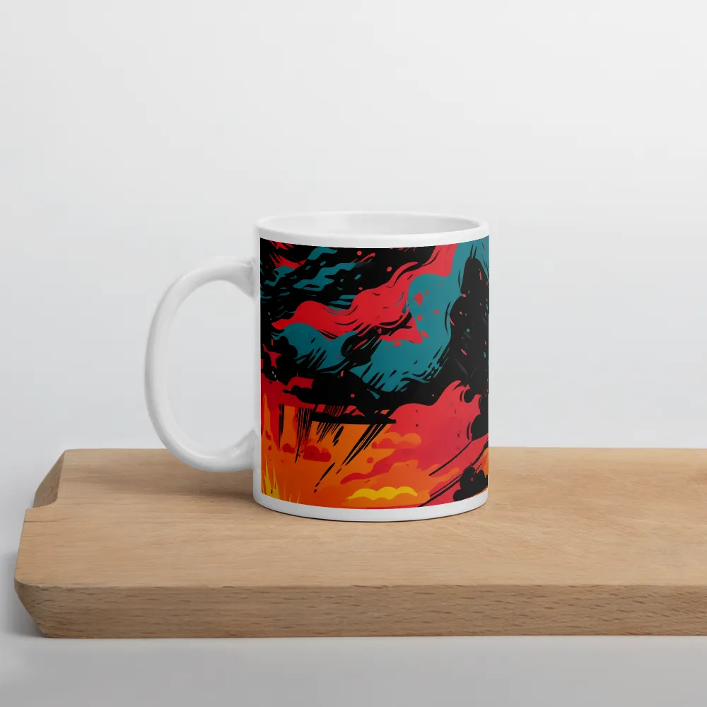 Ethereal Twilight: A Dramatic Landscape in Motion | Mug with White inside | 11 oz