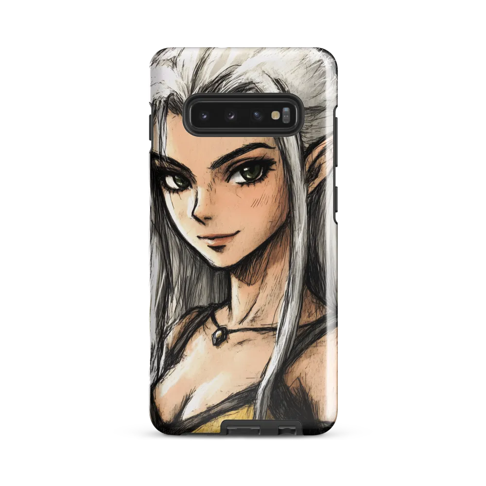 Ethereal Elegance: The Elf's Portrait | Phone Case |  S10 Plus | Tough Case | Glossy