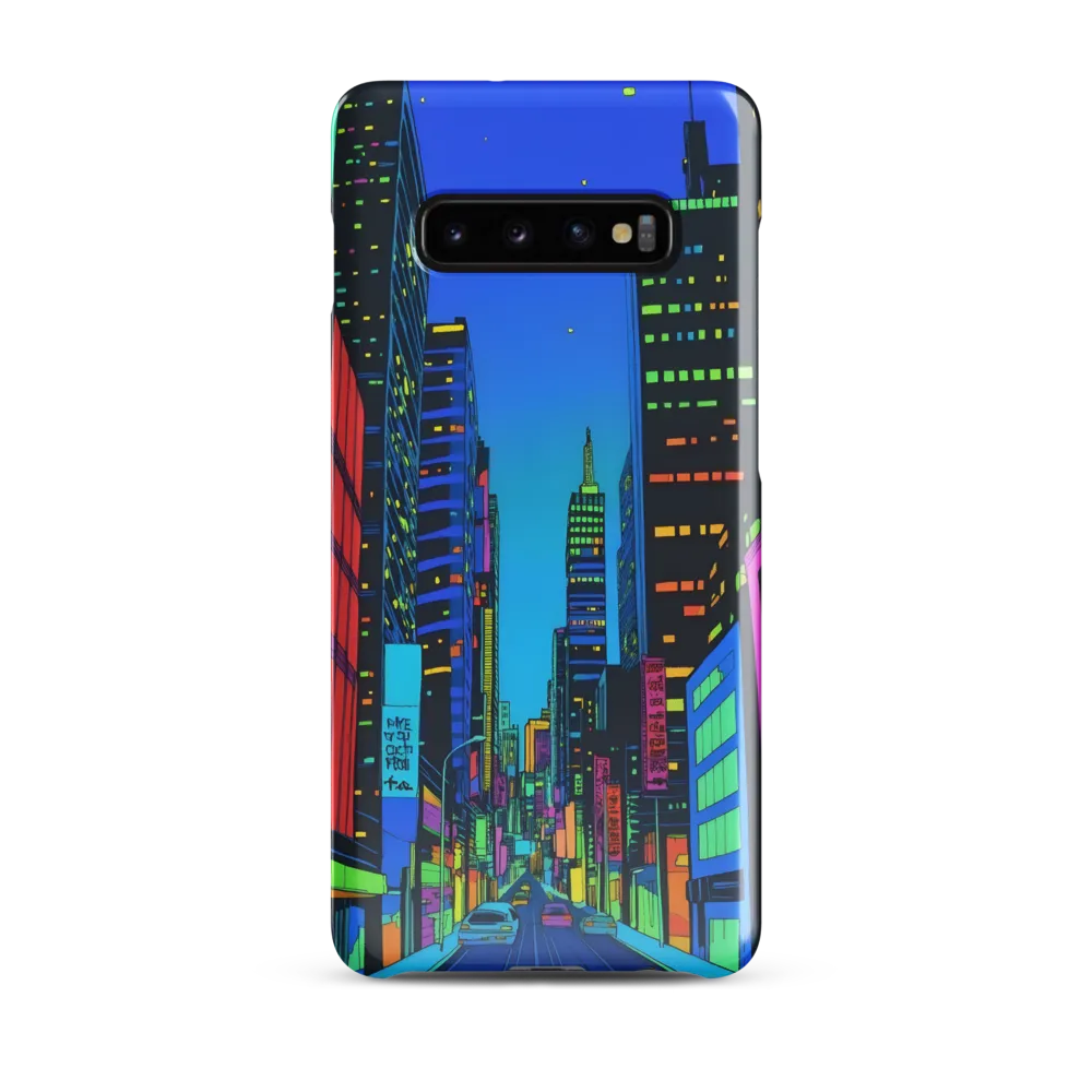 Neon Dreamscape: A Futuristic City at Dusk | Phone Case |  S10 Plus | Snap Case | Glossy