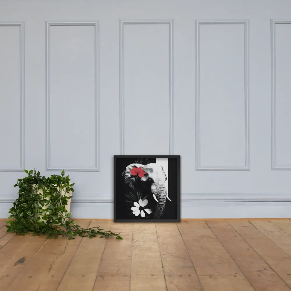 Elephant Harmony | Poster with Black Frame | 18″×18″