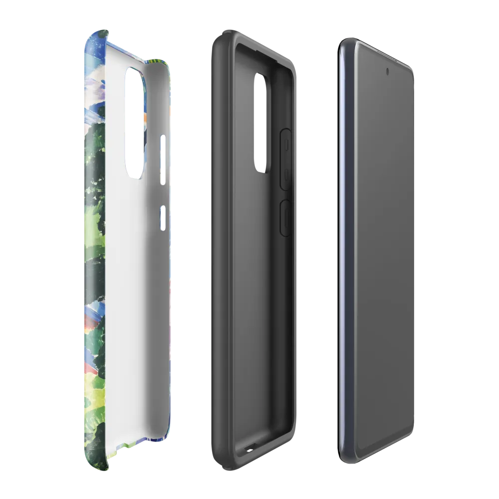 Elysium: A Soaring Figure Amidst Colorful Landscapes | Phone Case |  S20 FE | Tough Case | Glossy