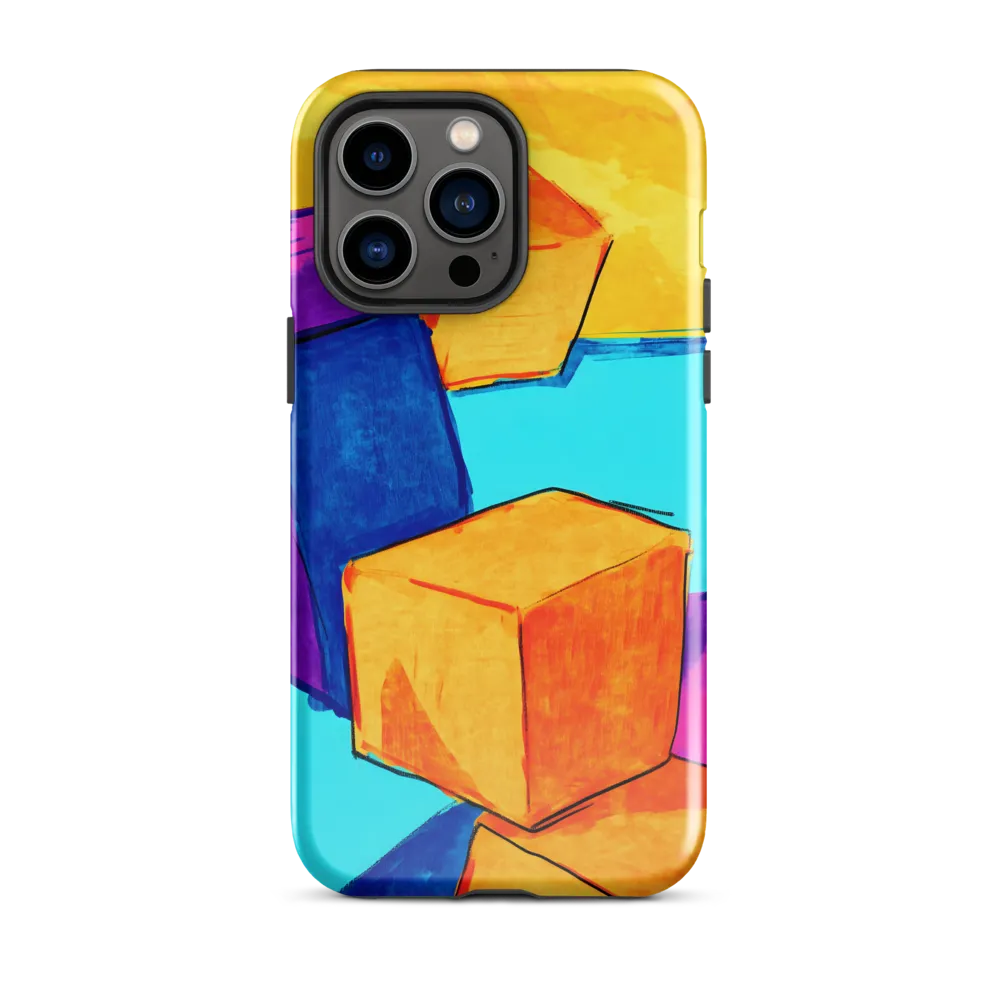 Playful Cubes in Vibrant Harmony | Phone Case |  14 Pro Max | Tough Case | Glossy