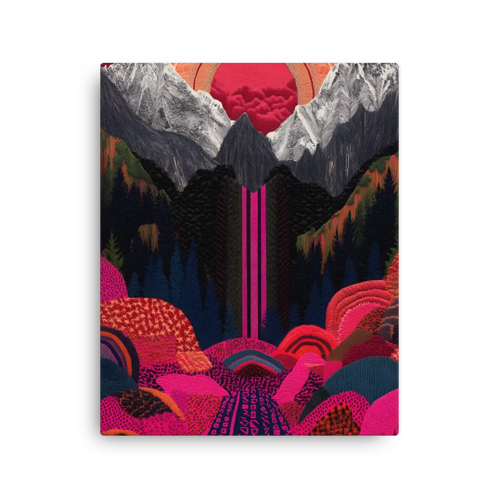 Ethereal Cascade: A Surreal Landscape | Thin Canvas | 16″×20″