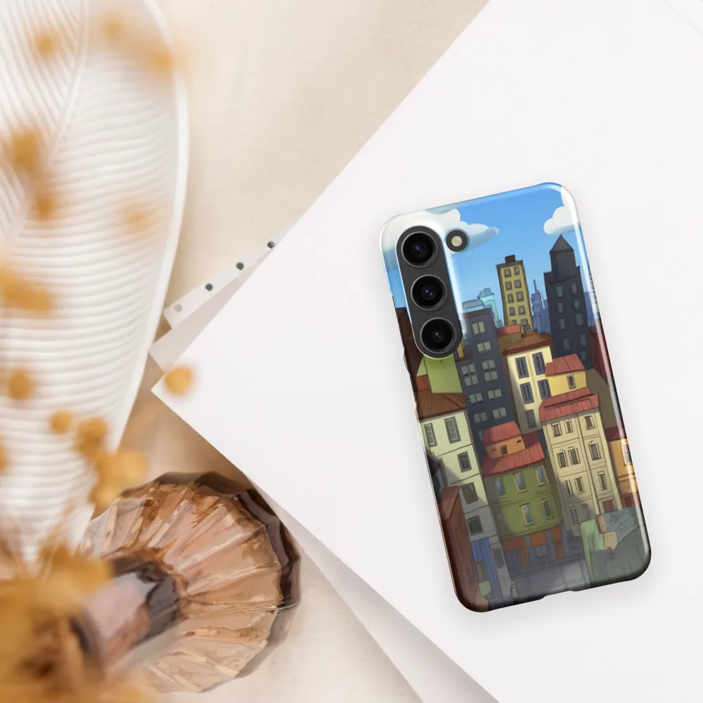 Urban Symphony: A Colorful Cityscape | Phone Case |  S23 | Snap Case | Glossy