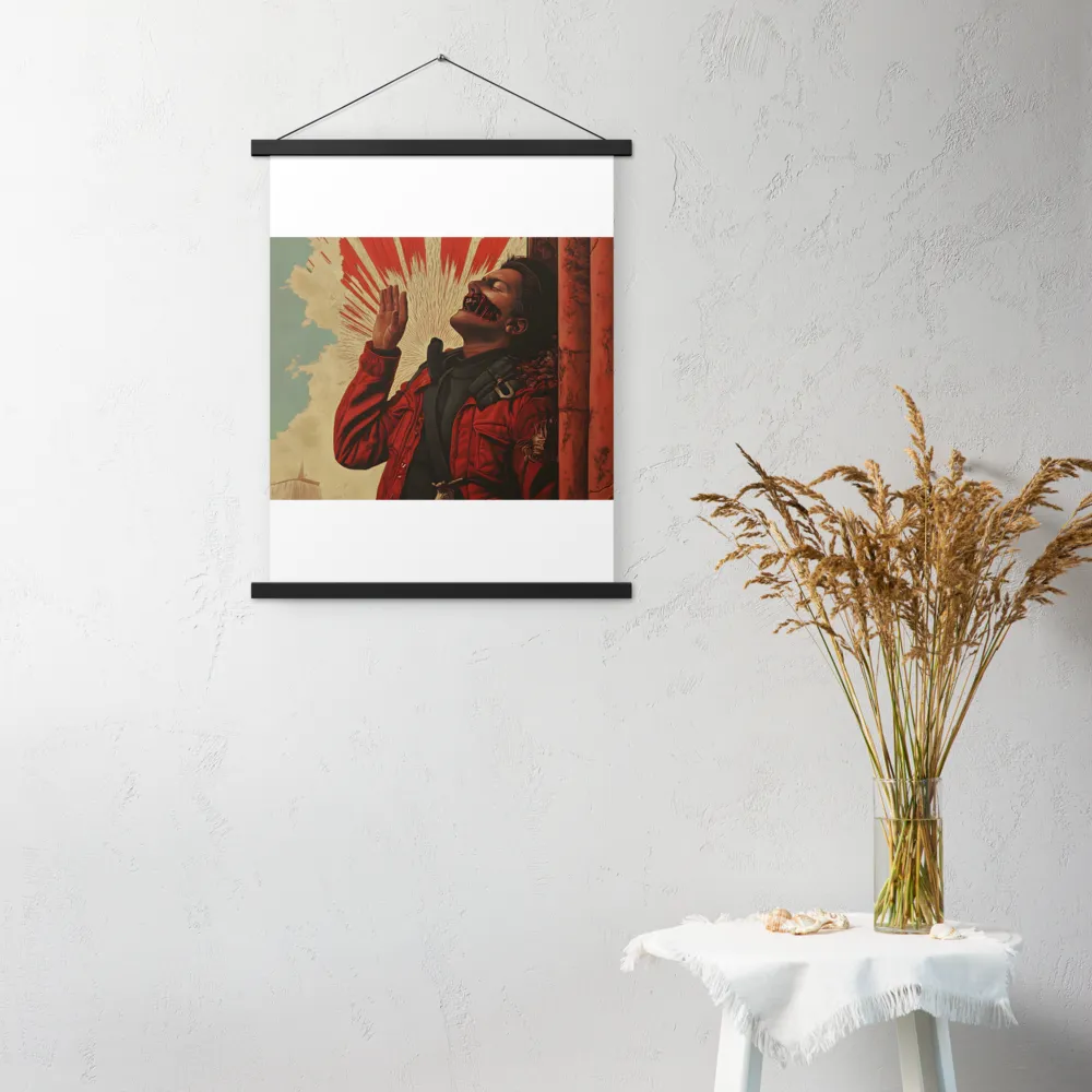 Defiant Echoes of Ruin | Poster With Black Wood Hanger | 18″×24″