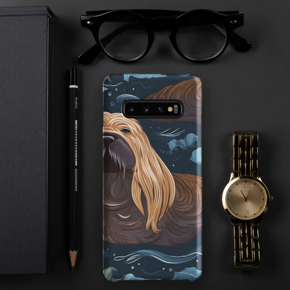 Whimsical Walruses in Deep Blue