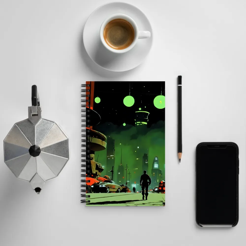 Echoes of a Cyberpunk City | Spiral Notebook