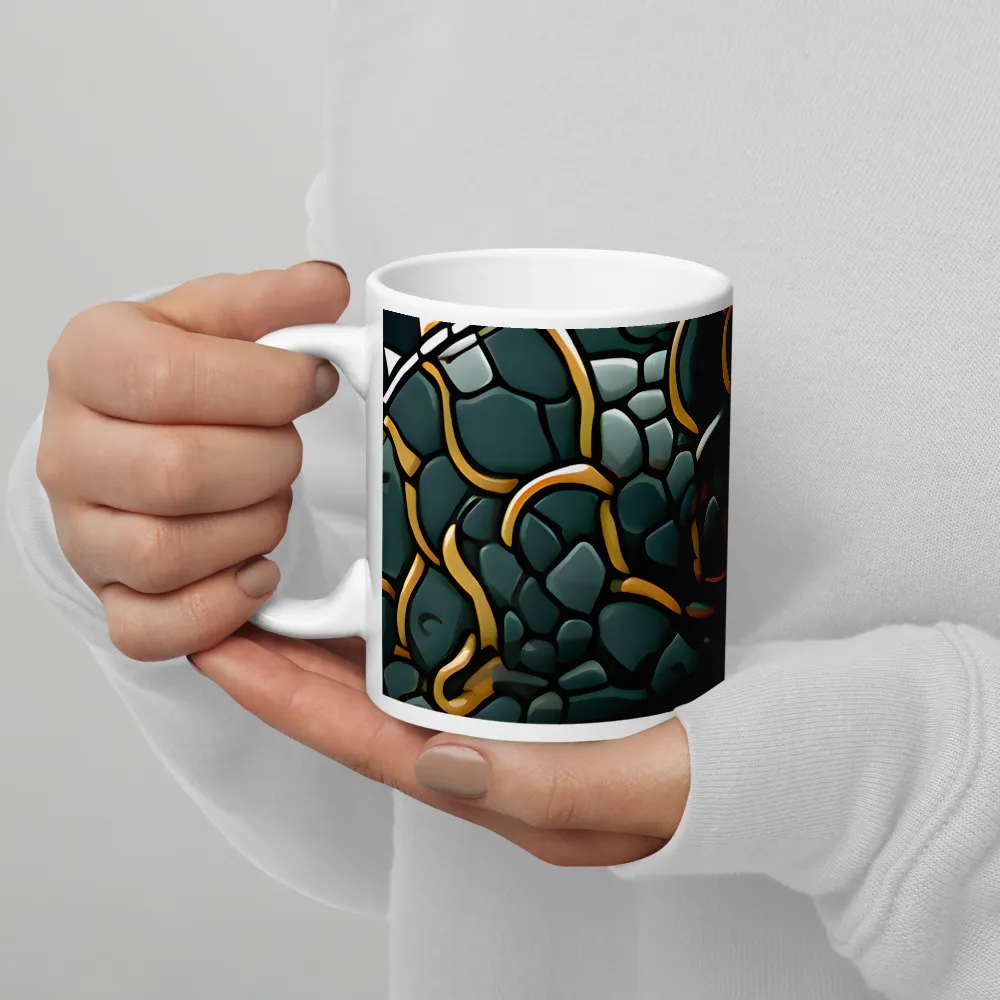 Reptilian Elegance: A Digital Art Nouveau Tapestry | Mugs | Multiple Sizes & Colors