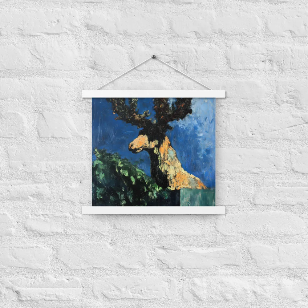 The Majestic Deer in Nature | Poster With White Wood Hanger | 14″×14″