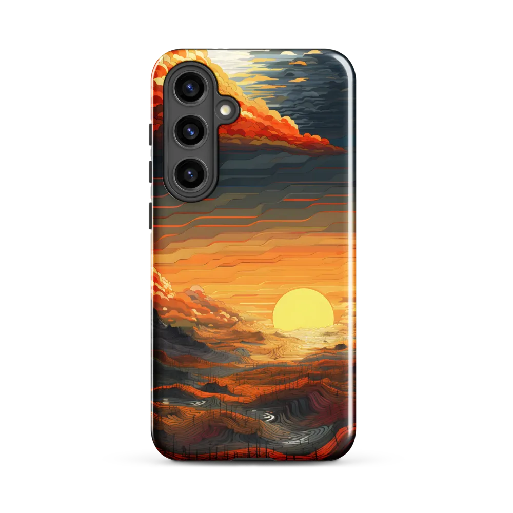 Ethereal Sunset: A Serene Landscape in Flowing Forms