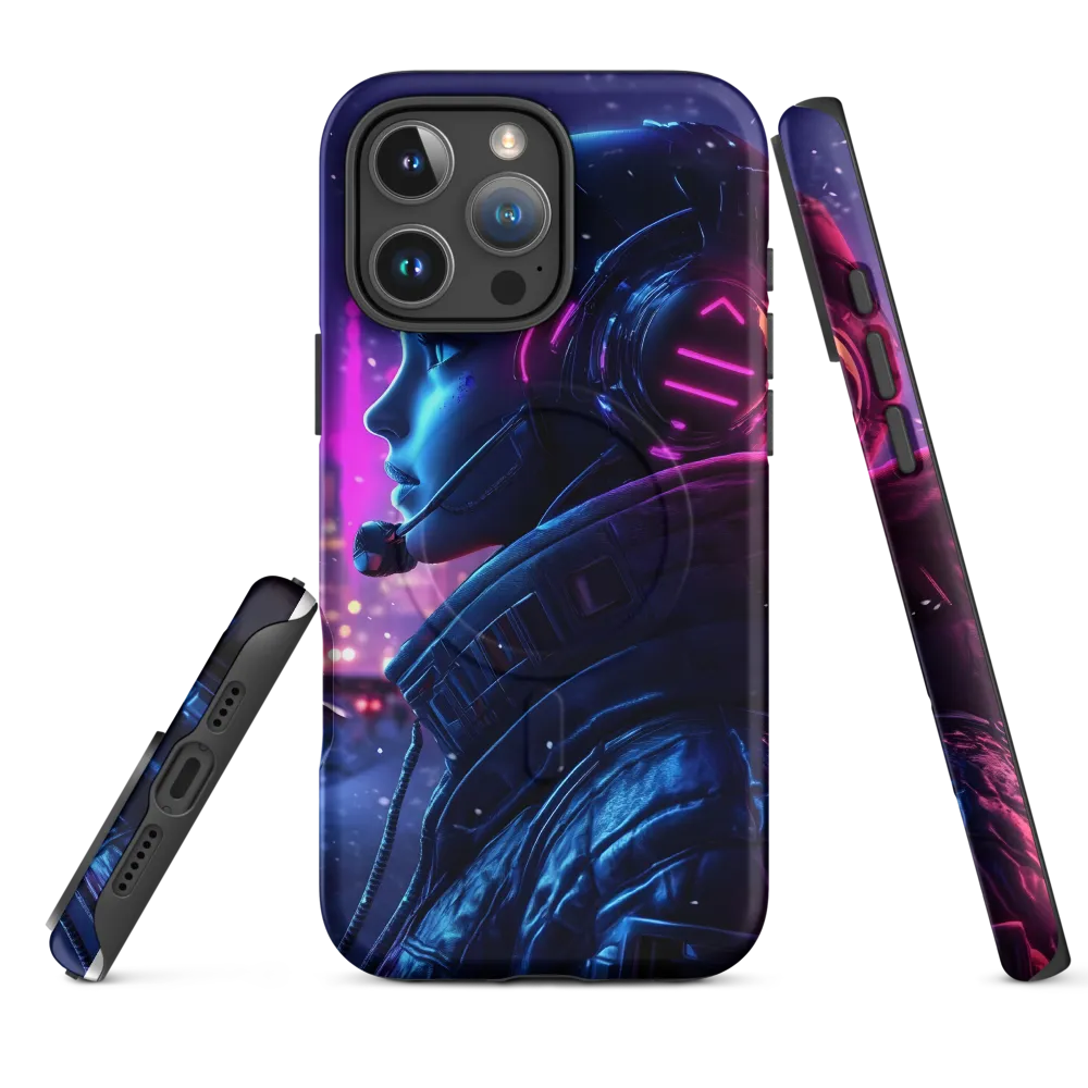 Dystopian Elegance: Cyberpunk Figure in Neon