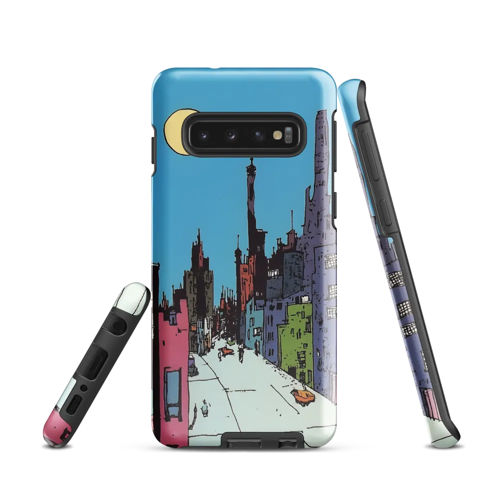 Vibrant Cityscape under the Moon