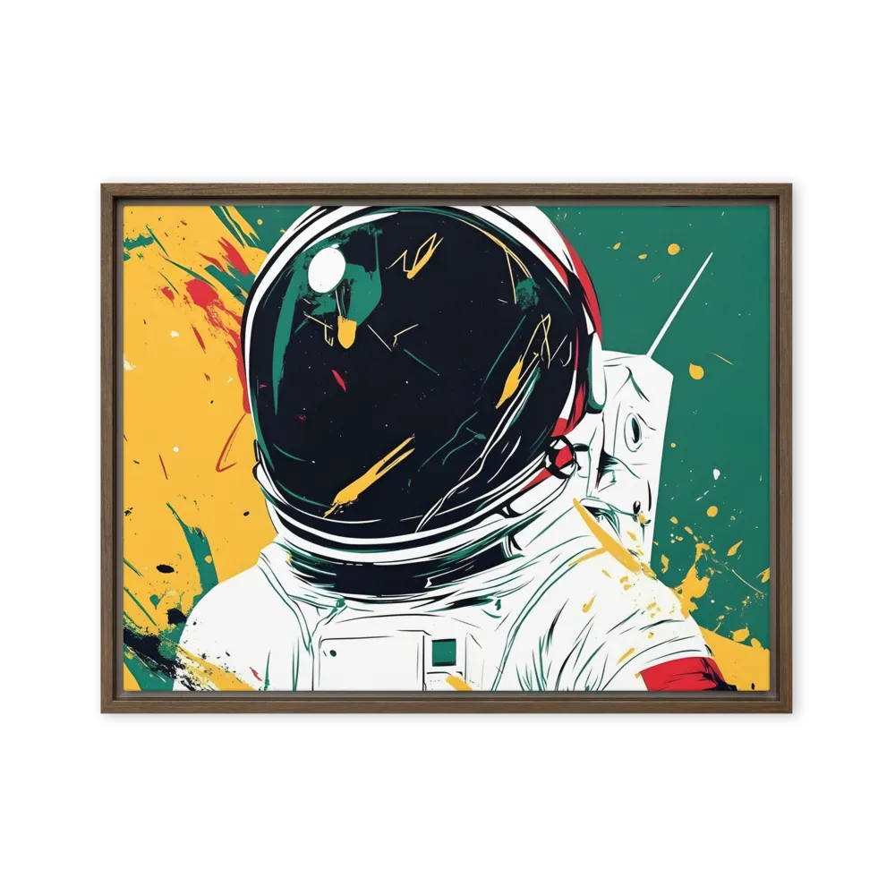 Galactic Explorer: A Modern Odyssey | Canvas with Brown Frame | 18″×24″