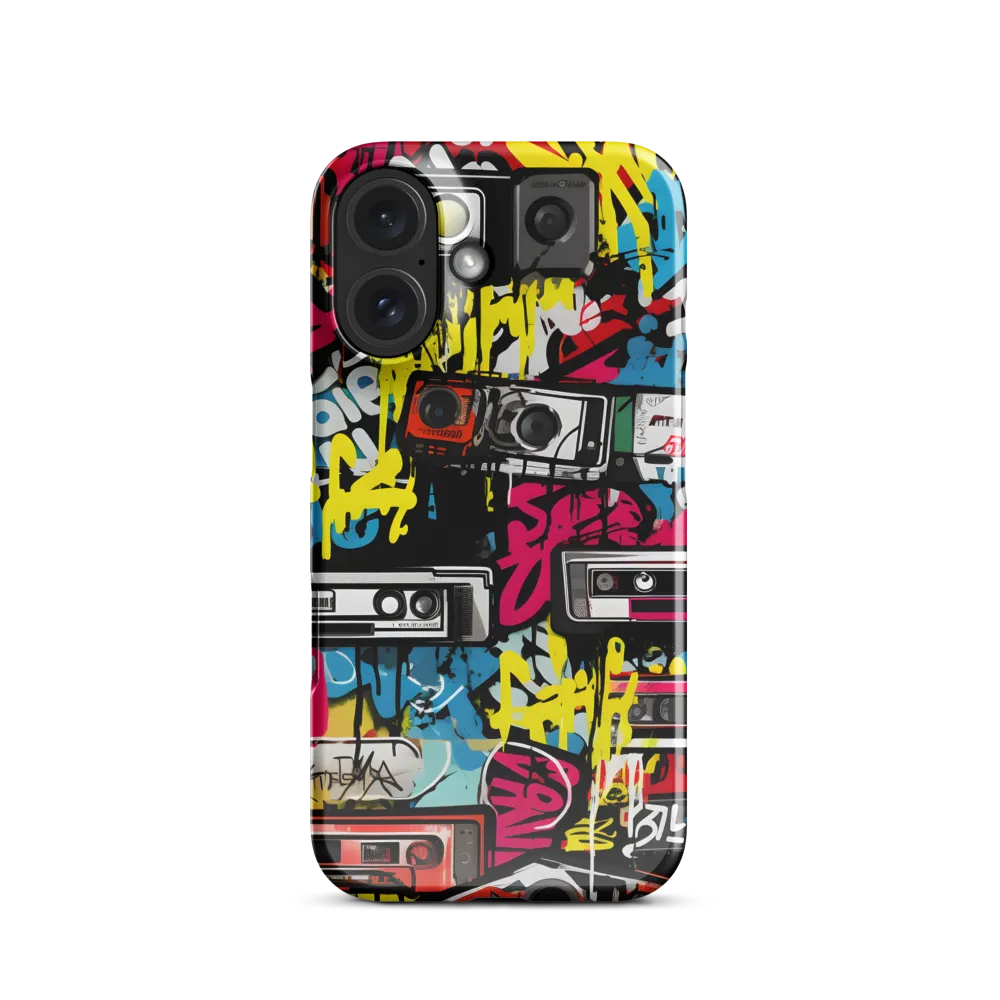 Urban Nostalgia: A Retro Cassette Explosion | Phone Case |  16 | Snap Case | Glossy